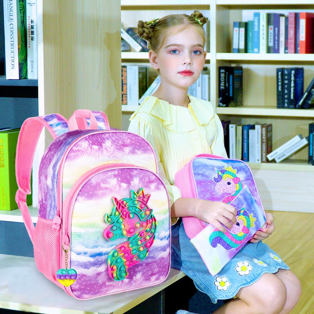 In Stock Children's Fashion Backpack Lightweight School Backpack Cartoon Cute Unicorn Backpack Wholesale