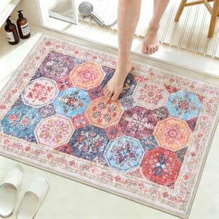 Cross-Border TEMU Bohemian Style Faux Cashmere Mat, Soft and Cozy Bedroom Floor Mat, Stock Available for Dropshipping