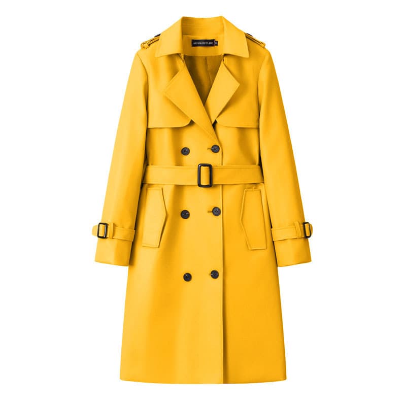 2026 New Red PU Leather Jacket for Women, Mid-Length Spring/Autumn Korean Style Belted Faux Leather Coat