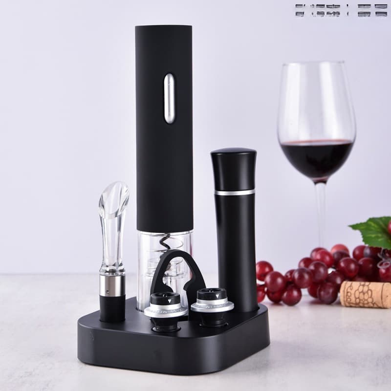 Cross-border Electric Wine Tool Set Storage Tray 5-in-1 Wine Opener with Base Business Gift Corkscrew