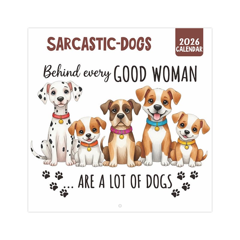 Cross-border new product 2026 CALENDAR SARCASTIC-DOGS funny satirical dog licking wall calendar