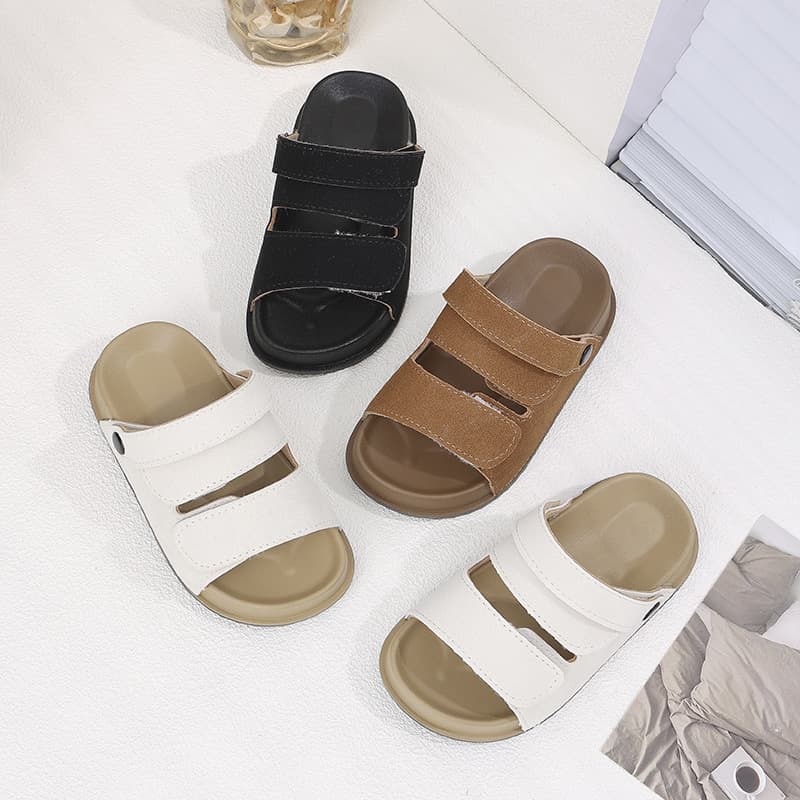 Boys' Thick-Soled Sandals, Forest Style, Kids' Hook-and-Loop Two-Way Wear, Trendy Toddler Slippers, Open-Toe for Older Children