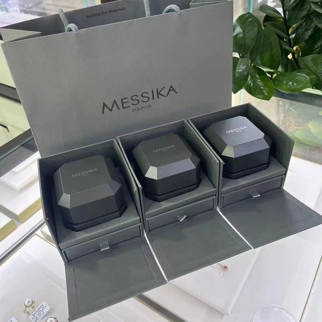 Messika High-End LED Jewelry Packaging Box Necklace Box Bracelet Box Earring Box Ring Gift Box Cross-Border Hot Sale
