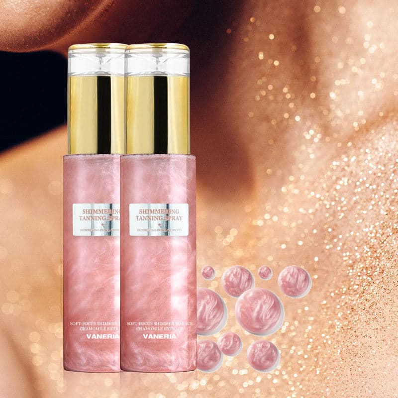 Body Shimmer Oil Glitter Spray Bronze Gold Skin Shimmer Self-Tan No Sun