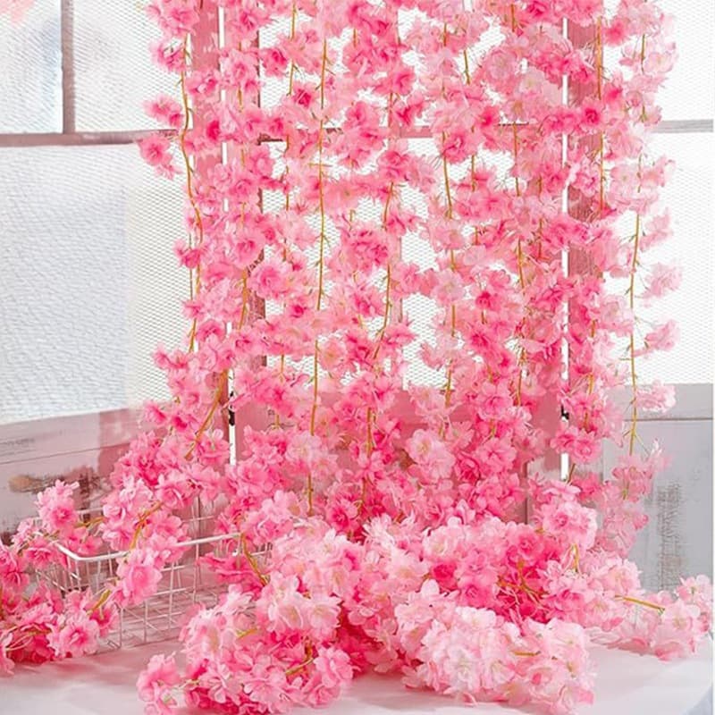 135 simulated cherry blossom rattan wall hanging fake flower rattan air conditioning duct indoor ceiling wedding decoration vines