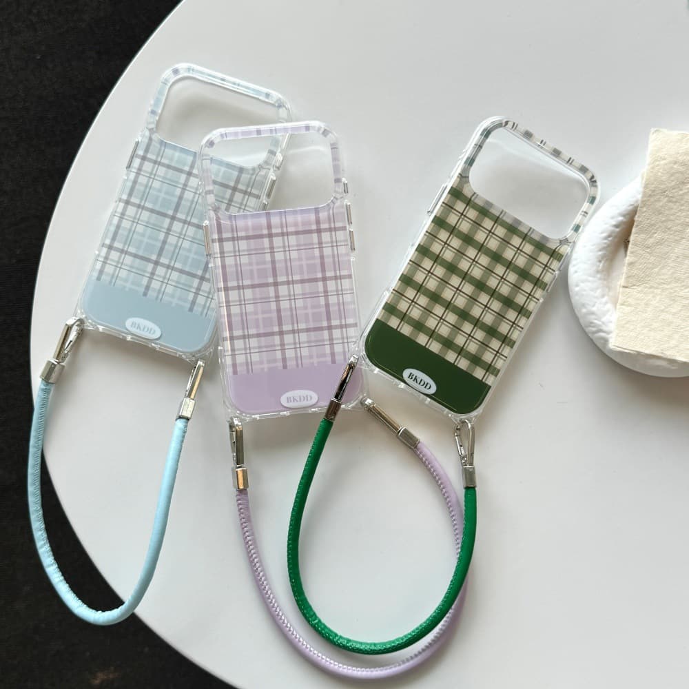 Fresh Color-Block Plaid Phone Case for Apple 17PROMAX, Shockproof Cover for iPhone 16/15PRO