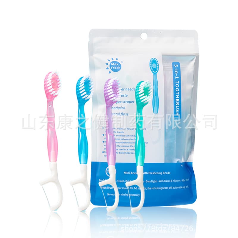 Portable Disposable Toothbrushes with Burst Beads 26 Pieces Freshen Breath Independent Packaging Multi-Function Manual Toothbrushes