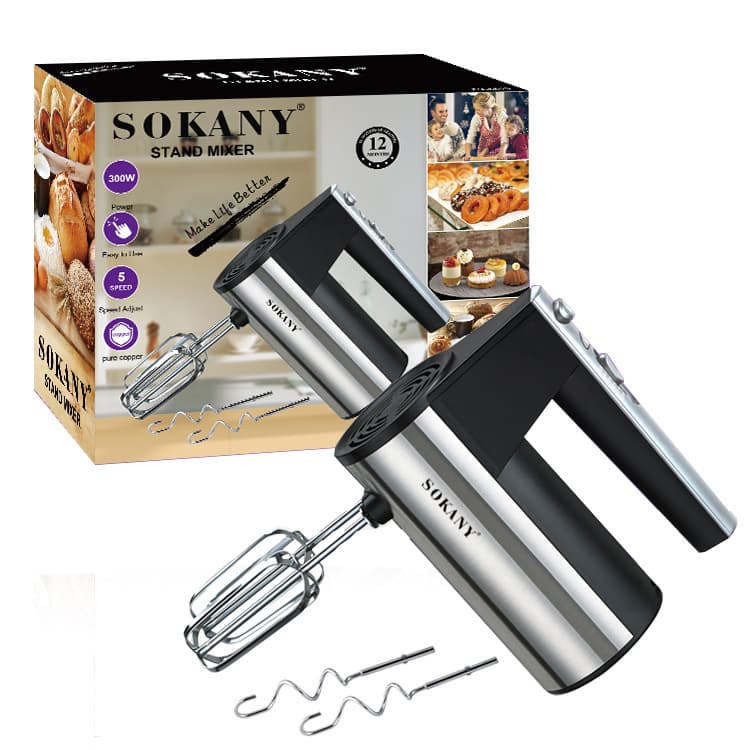 Foreign Trade Export Household Egg Beater Cake Maker Household Small Manual Stainless Steel Dough Kneader Electric Whisk Wholesale