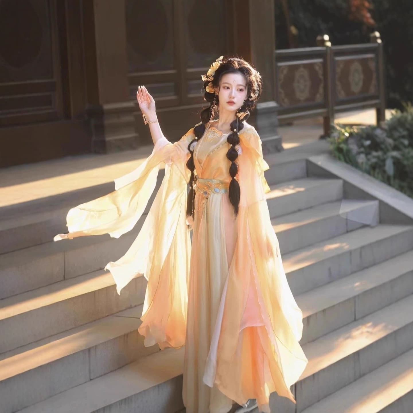 Huazhaoji Original Hanfu [Jinling Sha] Xianxia Style Hanfu Women's Qiyao New Summer Set, Ethereal and Flowing