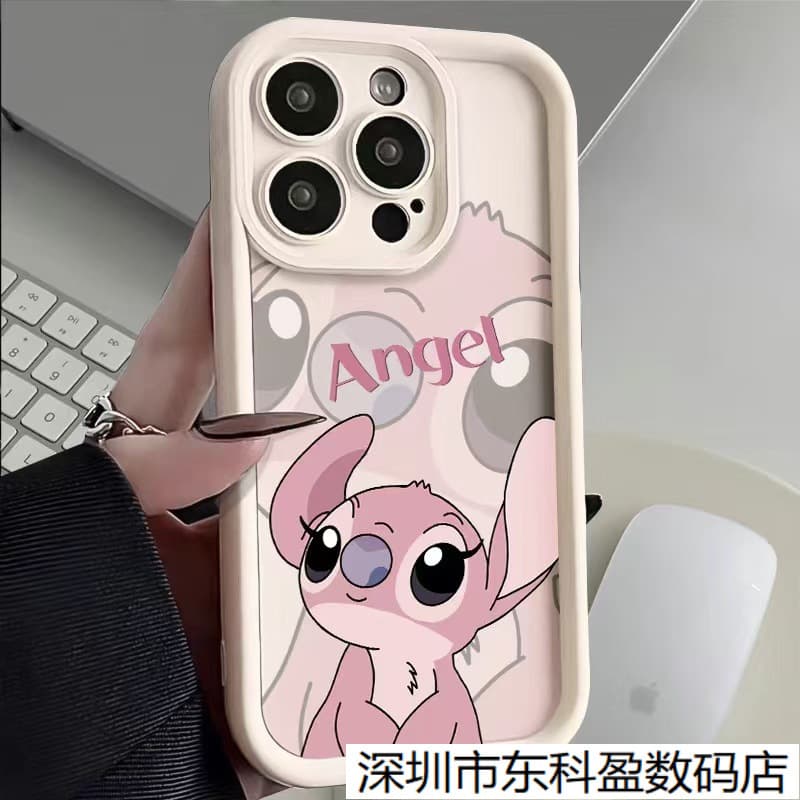 Stitch Angel Compatible iPhone 15 Pro Max Case, iPhone 16 Cute 14 Cartoon 17 Foreign Trade 13 New