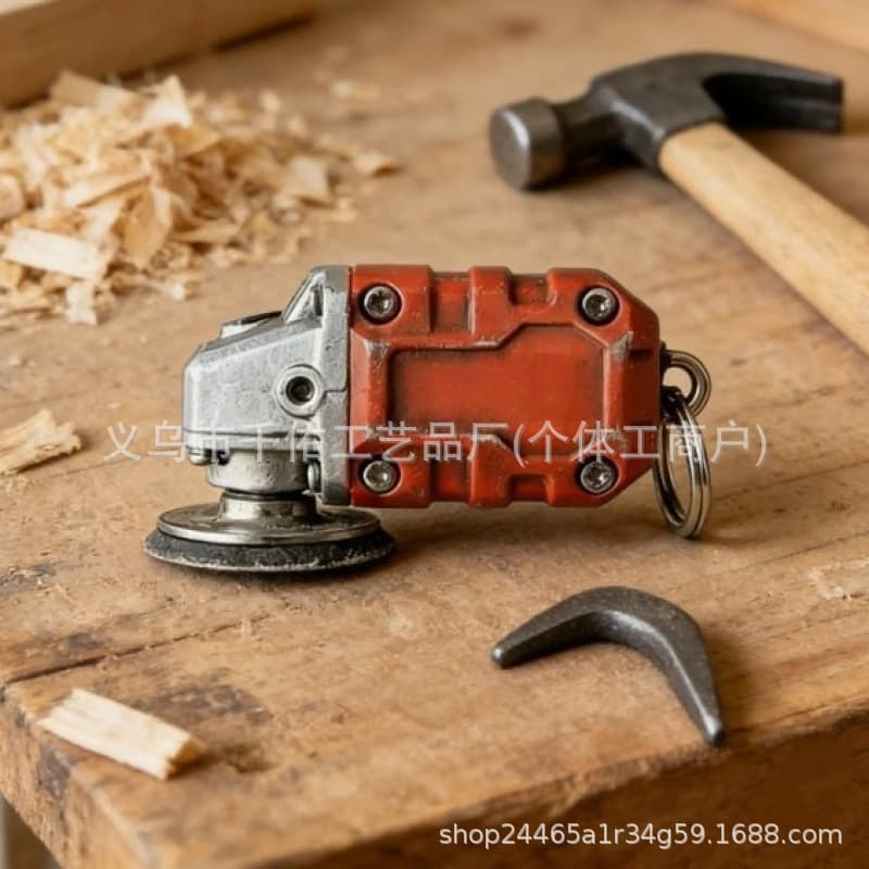Cross-border New Mini Grinder Keychain 2-in-1 Makita Style Mini Grinder Keychain Pendant