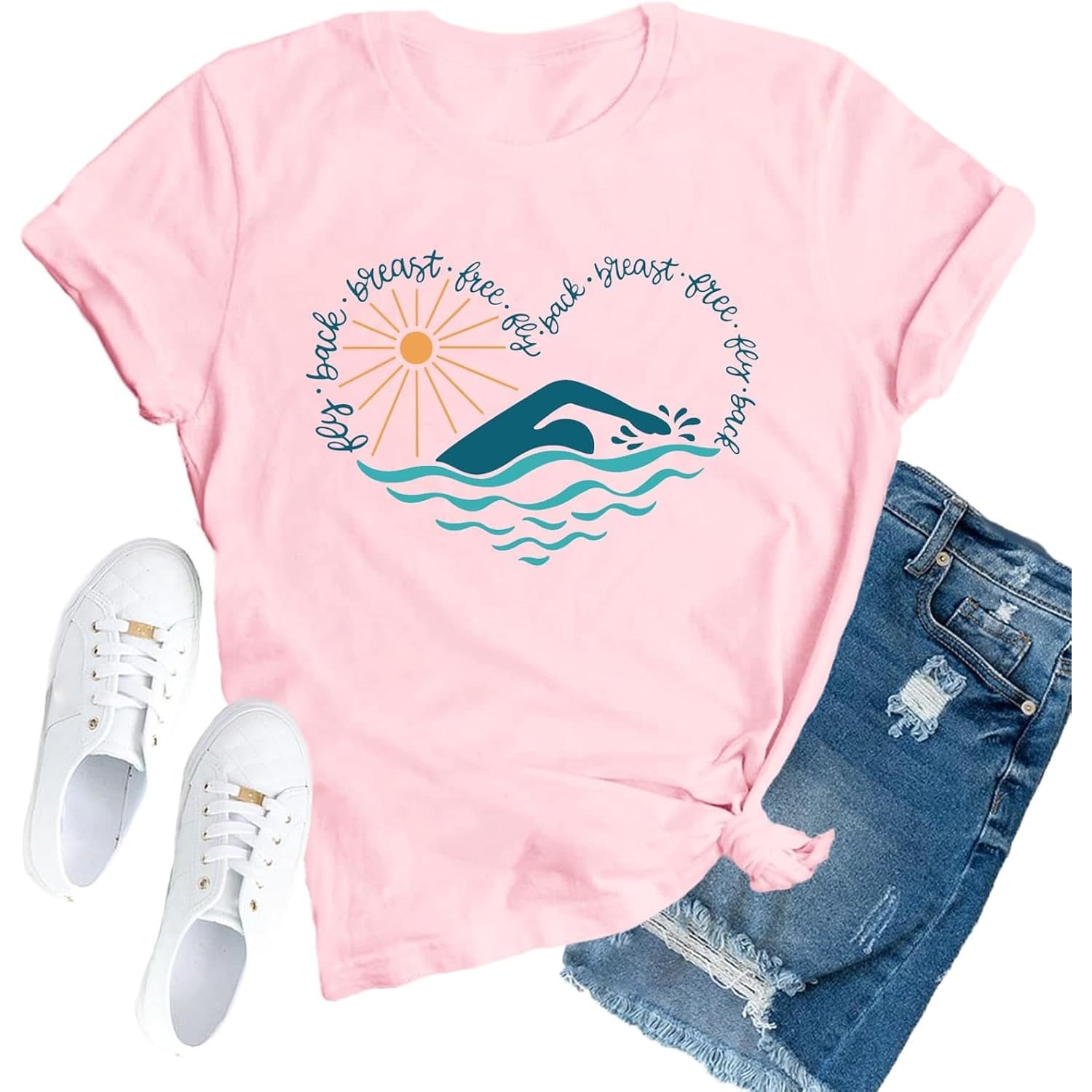 Swim Shirts for Women Swim Mom T-Shirt Cute Swimming