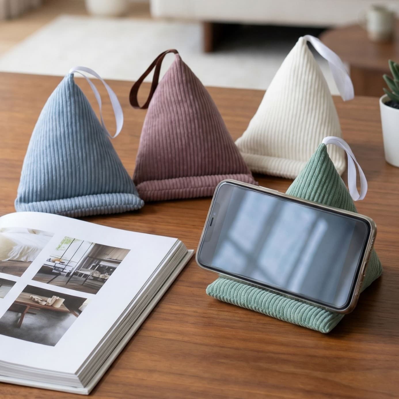 Mobile Phone Stand Pillow Wholesale Solid Color Creative Small Pillow Office Mobile Phone Pillow Stand Spot Cross-Border Mini Pillow