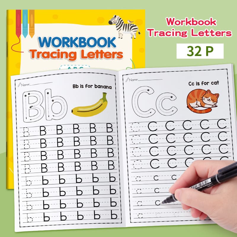 Cross-border kindergarten to primary school alphabet tracing book, children's alphabet and pinyin practice book, dot matrix kindergarten student character training book