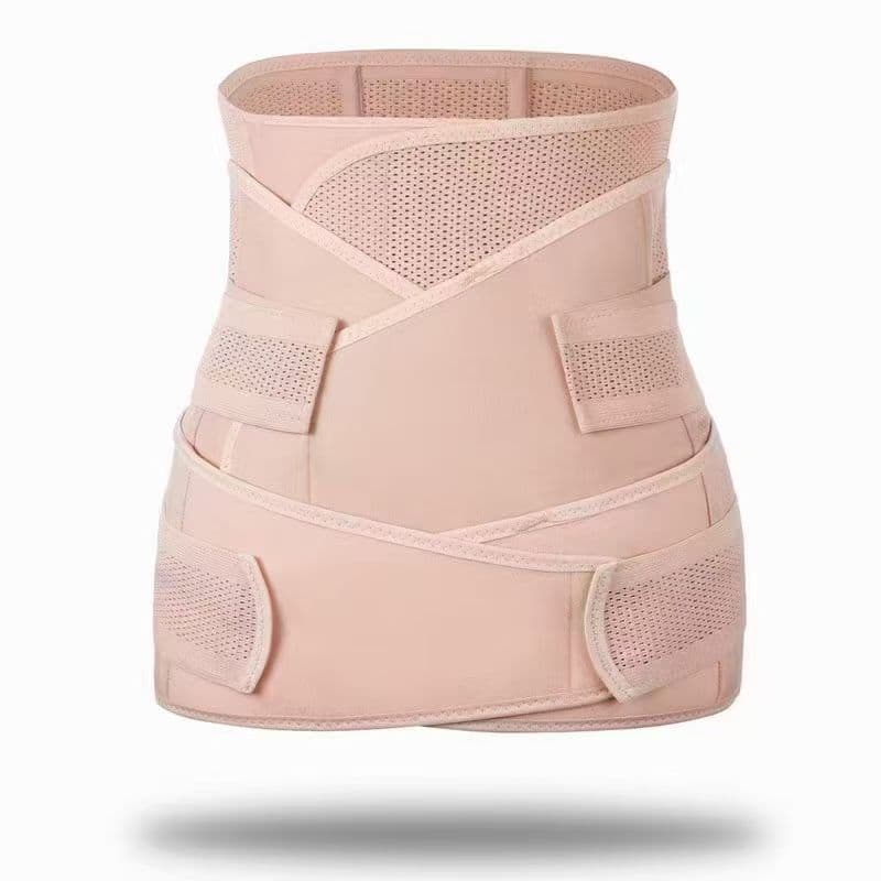 Hollow Maternity Postpartum Girdle 3-Piece Set, Breathable Waist Trainer for Postnatal Recovery