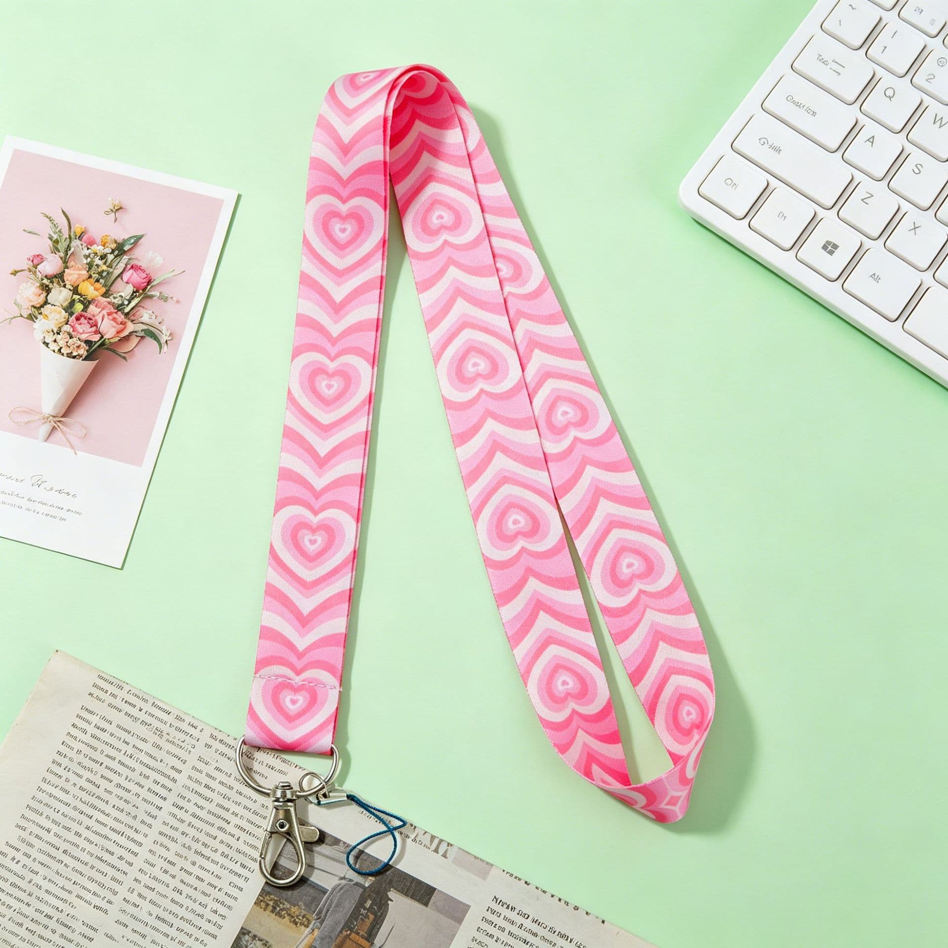 Heat Transfer Lanyard Cartoon Neck Lanyard Anti-Loss Badge Chest Card ID Lanyard Detachable Metal Buckle Phone Lanyard