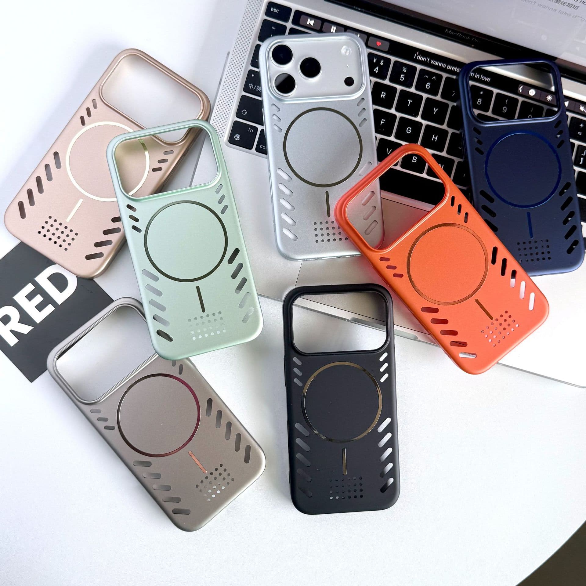 Suitable for iPhone17promax cooling magnetic phone case Apple 16promax skin-feel breathable protective cover