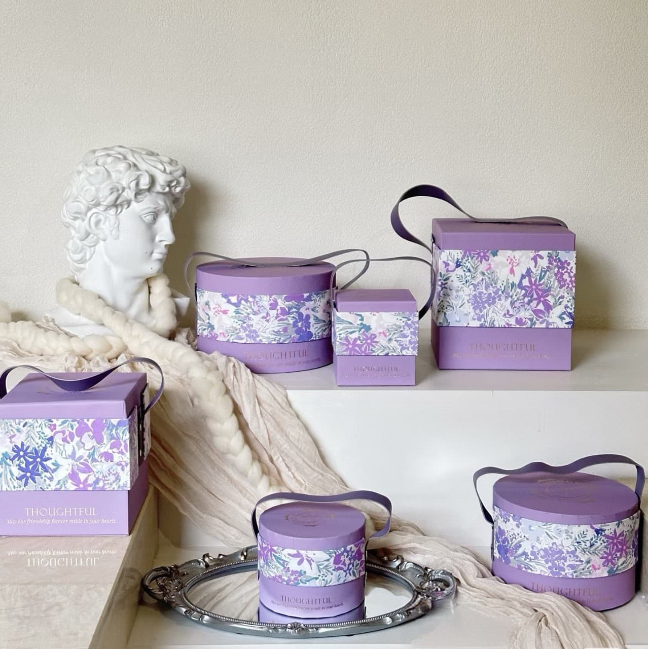 New Style Companion Gift Handle Gift Box Birthday Gift Box Premium Literary Style Gift Box Wedding Bridesmaid Candy Packaging Box