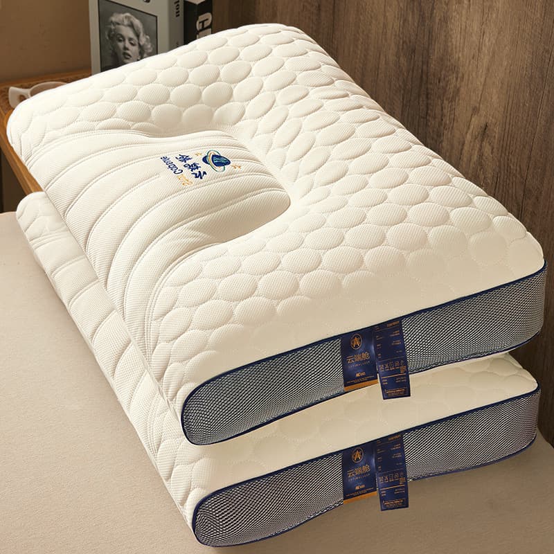 A pair of Thai latex pillows for home use natural rubber single dormitory students cervical vertebra pillow core to help sleep