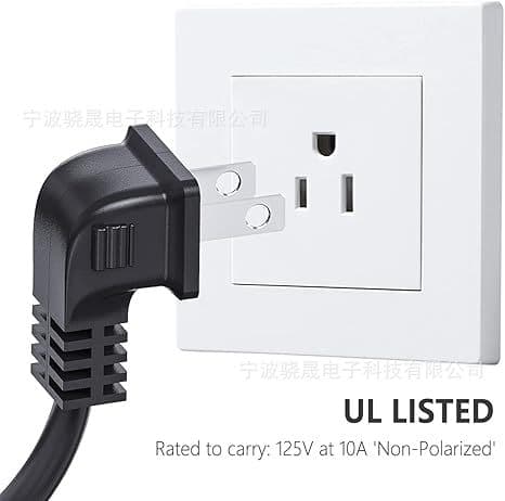 TV Power Cord Compatible with Samsung TV, Ancable Cable, 90 Degree Angle, 2-Hole C7 TV Cable