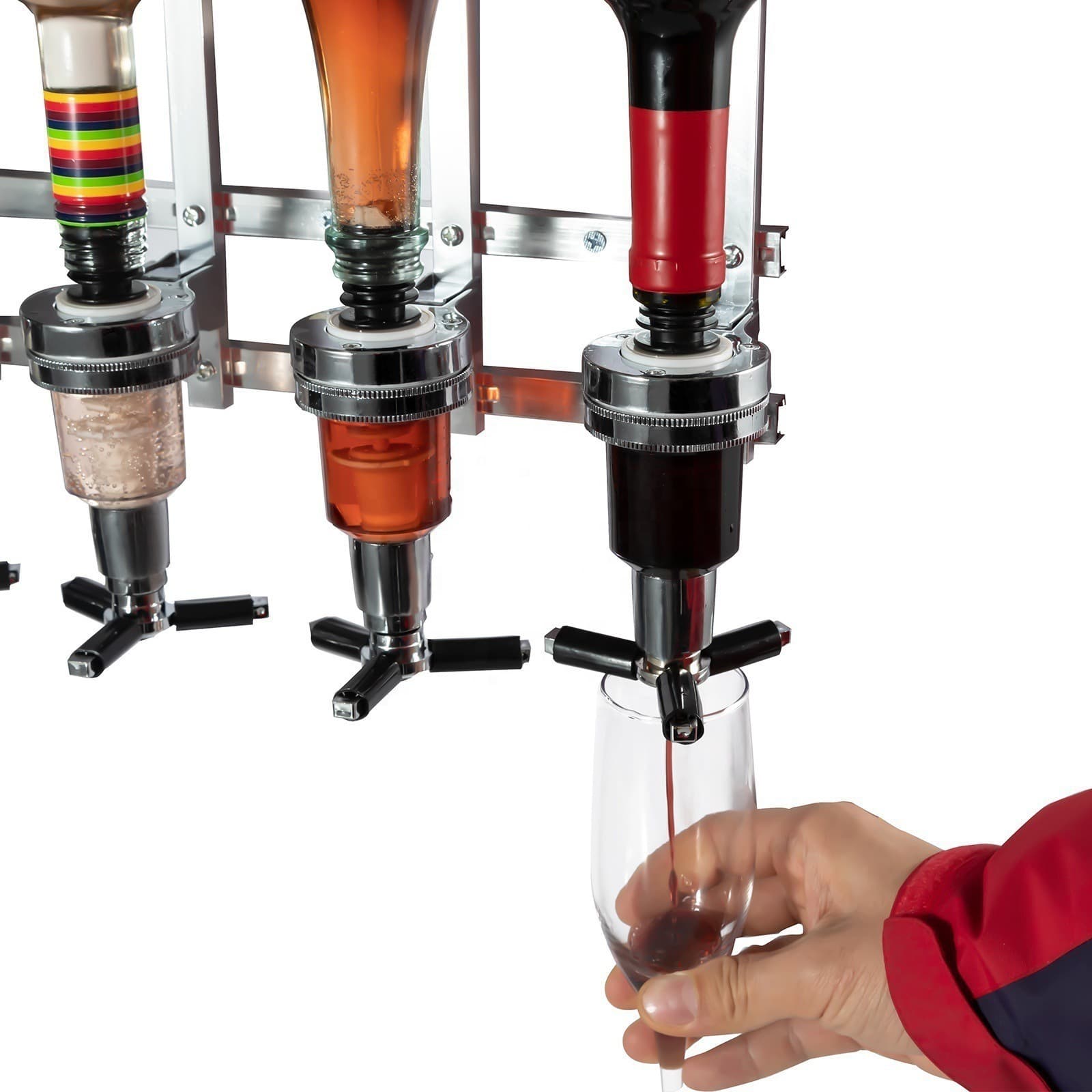 Factory Direct Stock 50ML Black Plastic Pump Head Dispenser Wine Bottle Holder Wine Dispenser Beverage