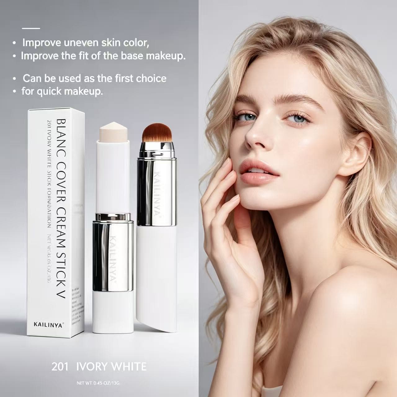 Cross-border Bestseller Dual-End Color-Changing Foundation Stick Concealer/Contour Brighten Skin Tone Long-Lasting Non-Fading Flawless Foundation Cream