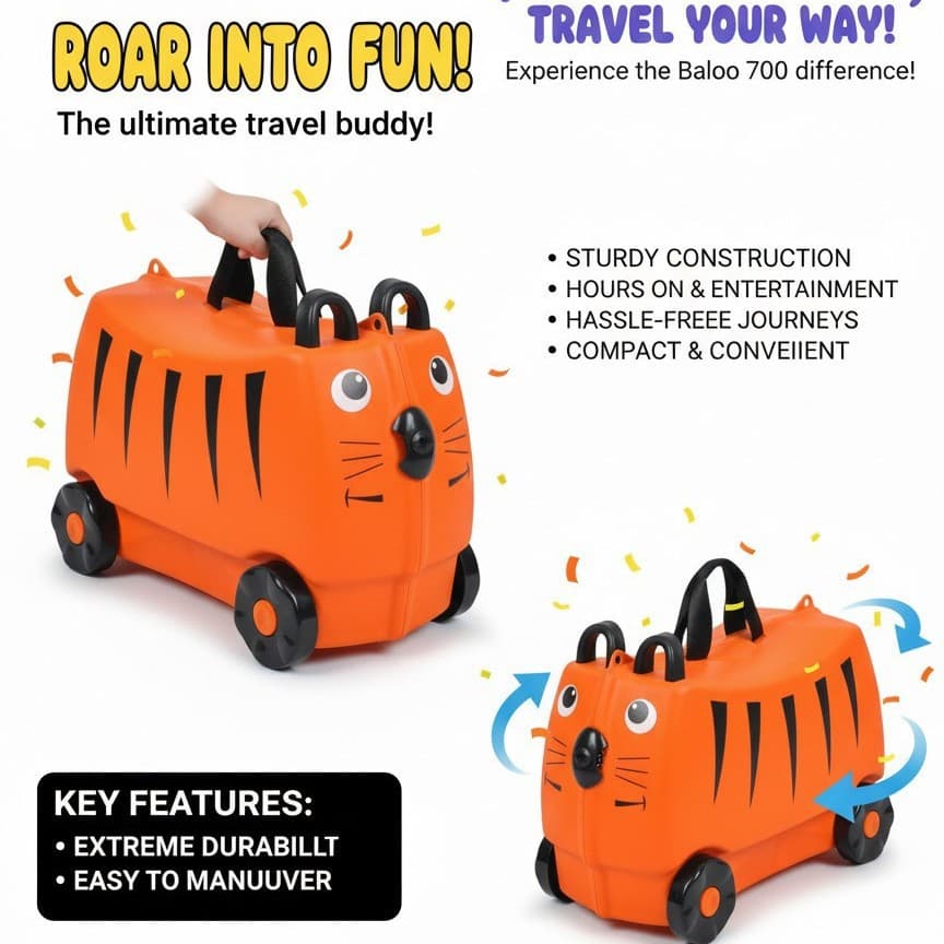 Cross-border Direct Supply Children's Ride-on Suitcase Stroller Baby Travel Case Sit-in Ride Luggage