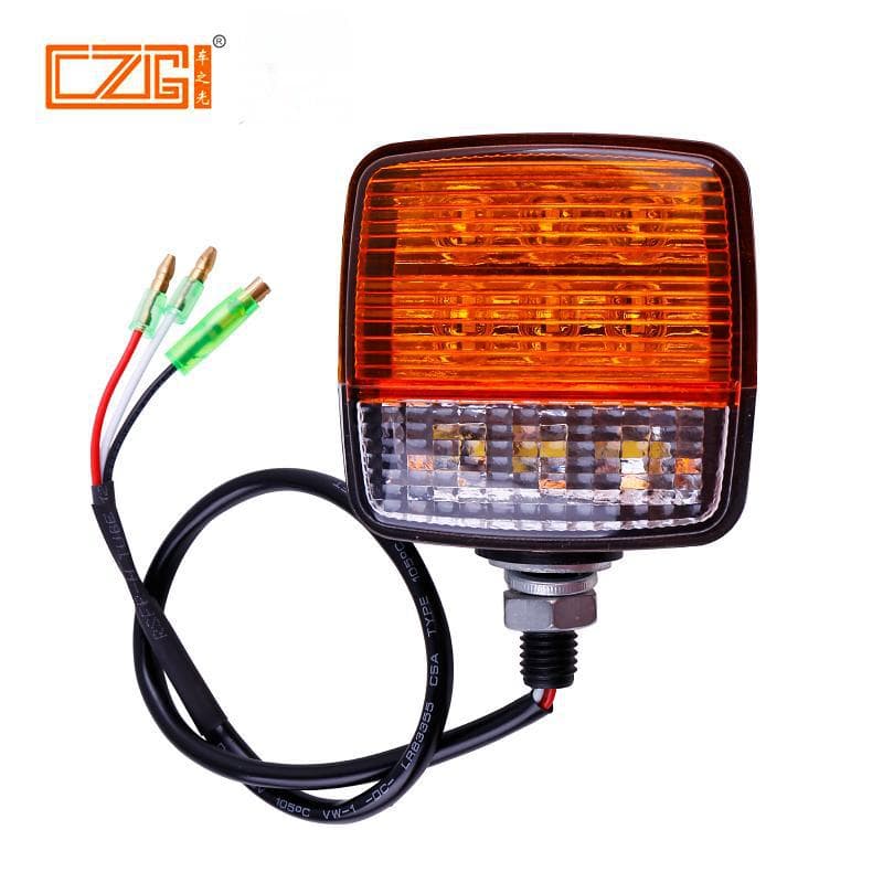 Forklift Turn Signal LED Front Small Light Universal Modification 12-80V High Brightness Double-Sided Square Turn Front Small Light