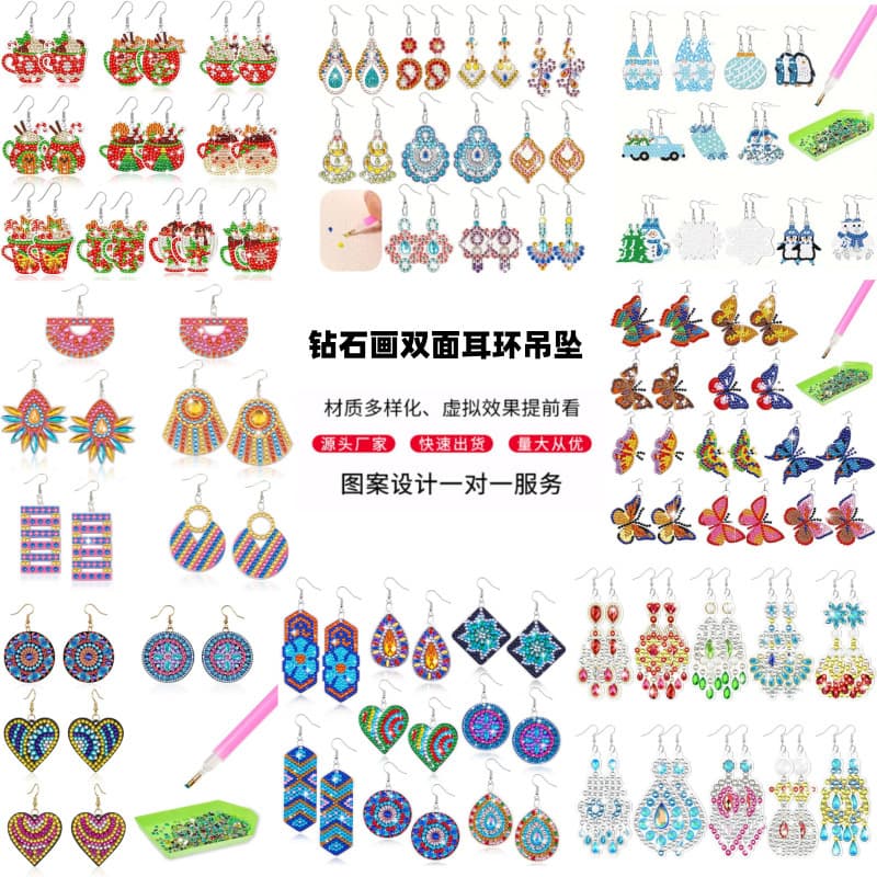 Best-selling 5D DIY Diamond Painting Earrings Handmade Rhinestone Mandala Jewelry Earrings