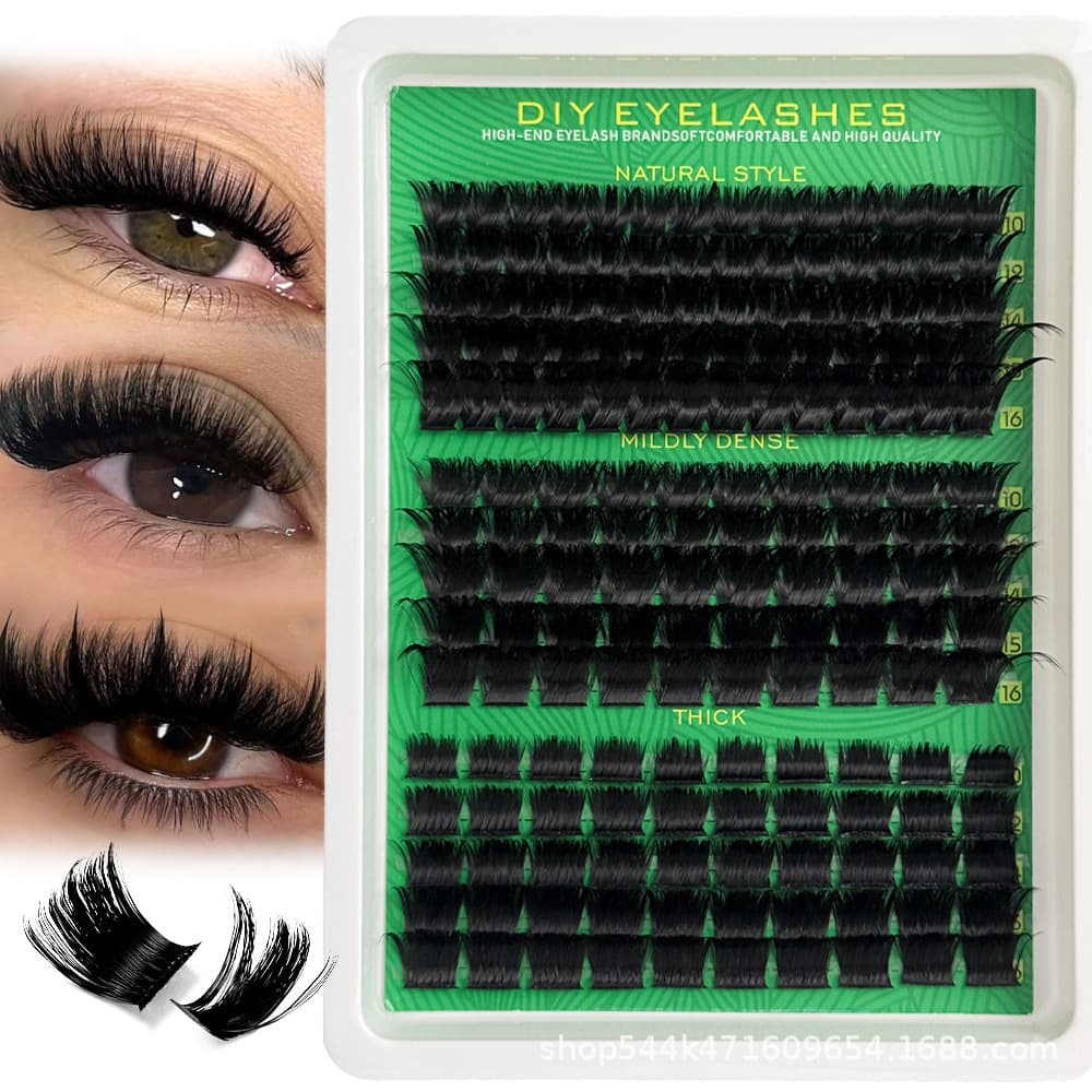 New Cross-border Amazon US/EU High Volume Lashes Thick 3D Fluffy Segmented Hot Melt Cluster False Eyelashes