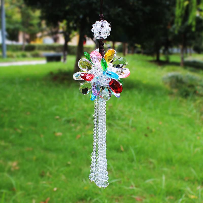 Clearance Car Accessories Creative Crystal Peony Flower Car Hanging Ornaments Car Interior Decorations Indoor Living Room Hanging Decorations Direct from the Manufacturer