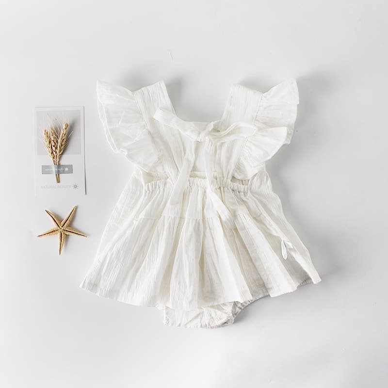 INS2026 summer new product baby girl baby flying sleeves baby cotton harem jumpsuit rompers