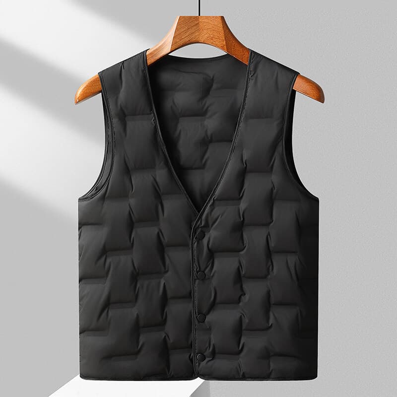 New Autumn/Winter Middle-Aged & Elderly Down Vest Men's Inner Wear Lightweight Large Size Warm Vest Jacket Liner Sleeveless