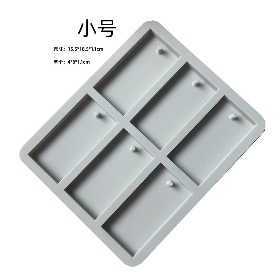 6-Compartment Rectangular Wardrobe Scented Wax Silicone Mold Deodorizing Solid Fragrance Plaster Hanging Piece Candle DIY Kit