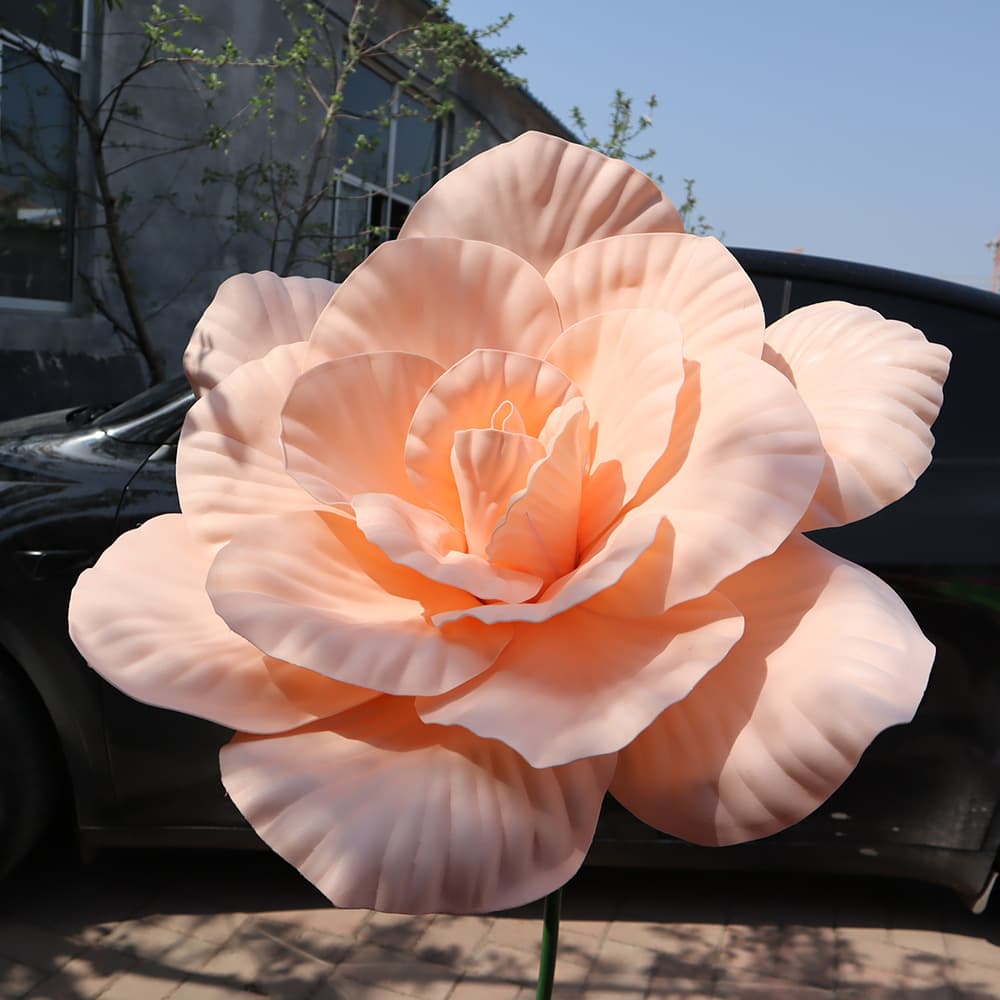 Large Artificial Rose Bouquet Wedding Decoration PE Fabric Background Arrangement Fixed Shaped Floral Decor Wholesale