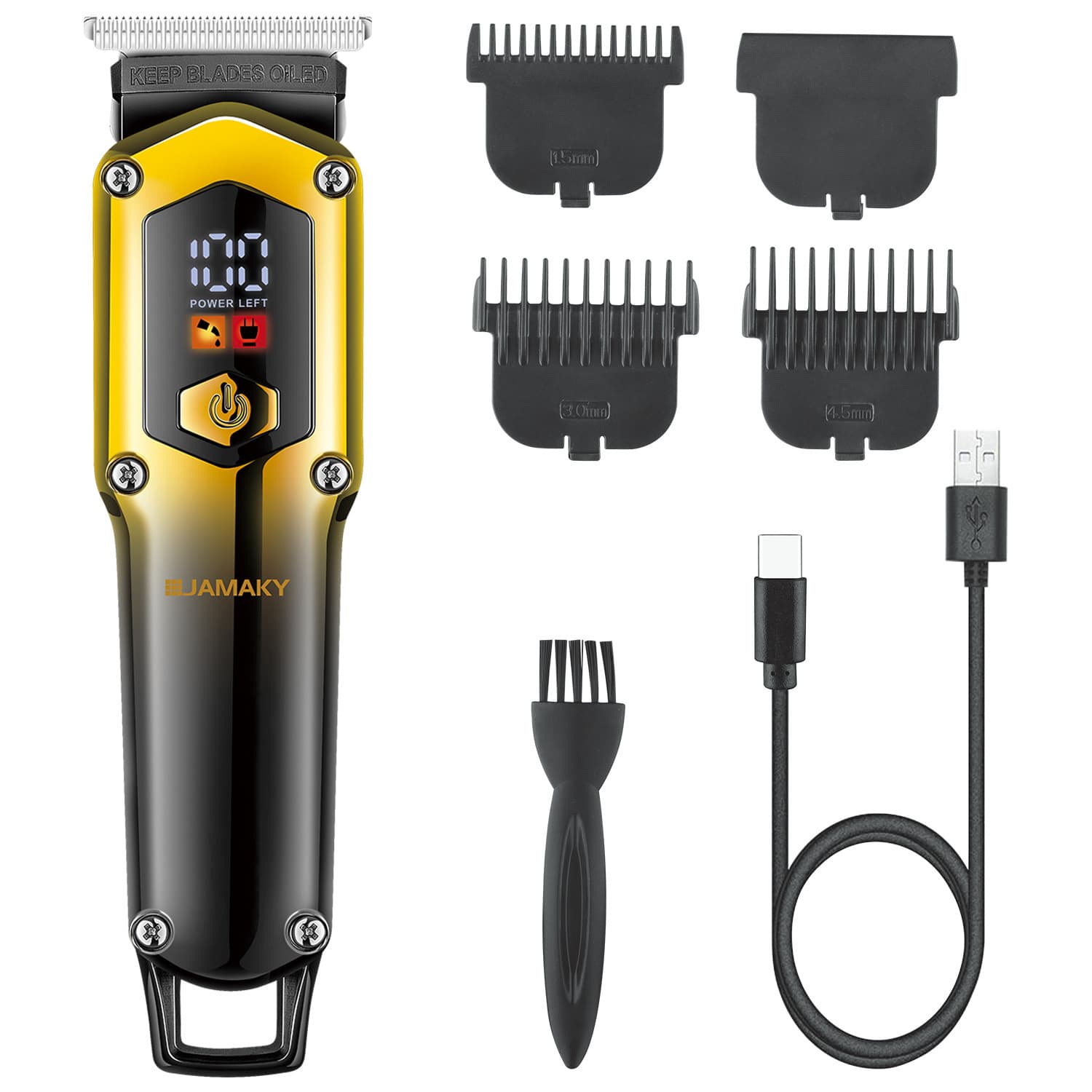 Rechargeable Hair Trimmer, Bald Head Clipper, Body Hair Trimmer, Shaver, Digital Display Electric Hair Clipper