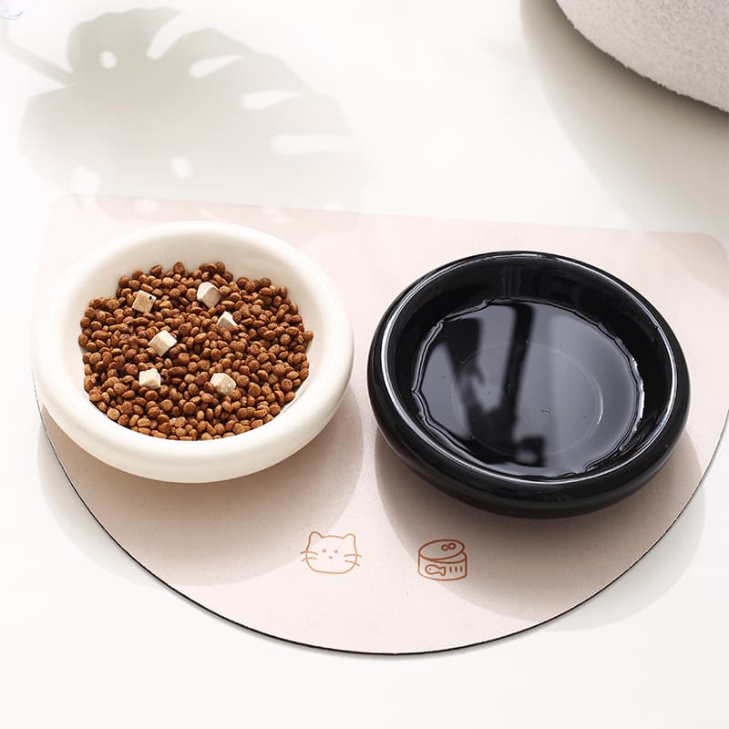 Cross-border PE Ceramic Pet Bowl Anti-tip Food Bowl Cat Bowl Eating and Drinking Bowl Cat Food Bowl Cat Feeding Bowl Wholesale