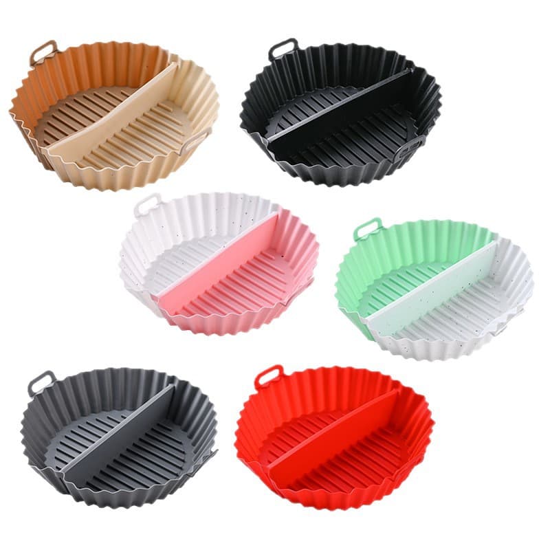 Cross-border Silicone Baking Tray for Air Fryer, Kitchen Silicone Baking Mat, Compartmentalized Air Fryer Baking Pan