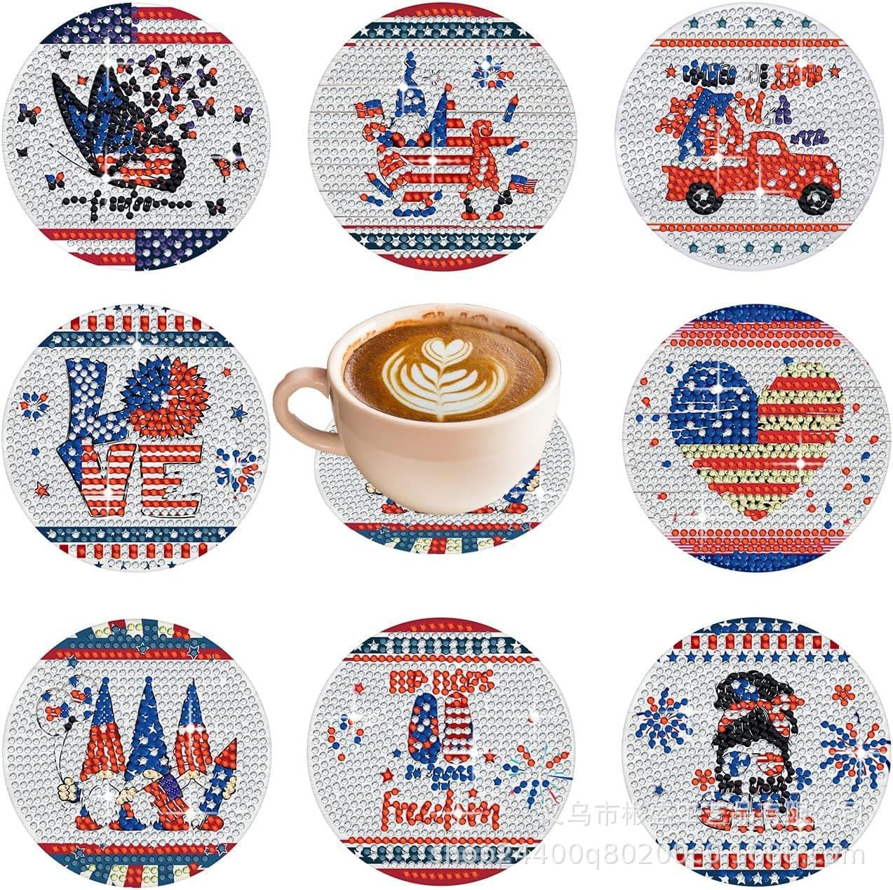 Custom Diamond Painting Coaster Cross-border 5D Mandala Special-shaped Full Drill Diamond Painting Handmade DIY Heat Insulation Pad