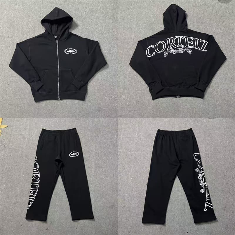 American trendy brand corteiz Alcatraz print hoodie sweatshirt loose casual men and women zipper cardigan suit