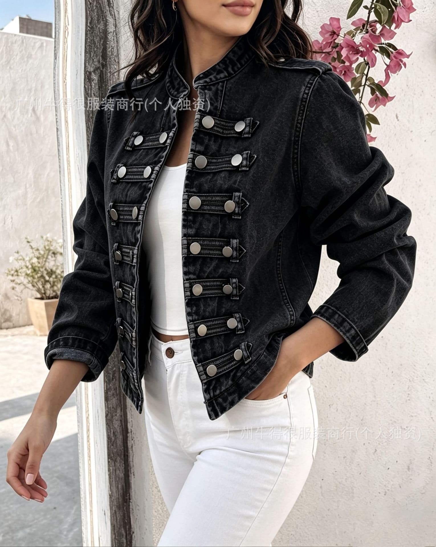 Cross-border Amazon US/EU Denim Jacket Vest New Style Fashion Versatile Independent Site Long Sleeve Women's Clothing