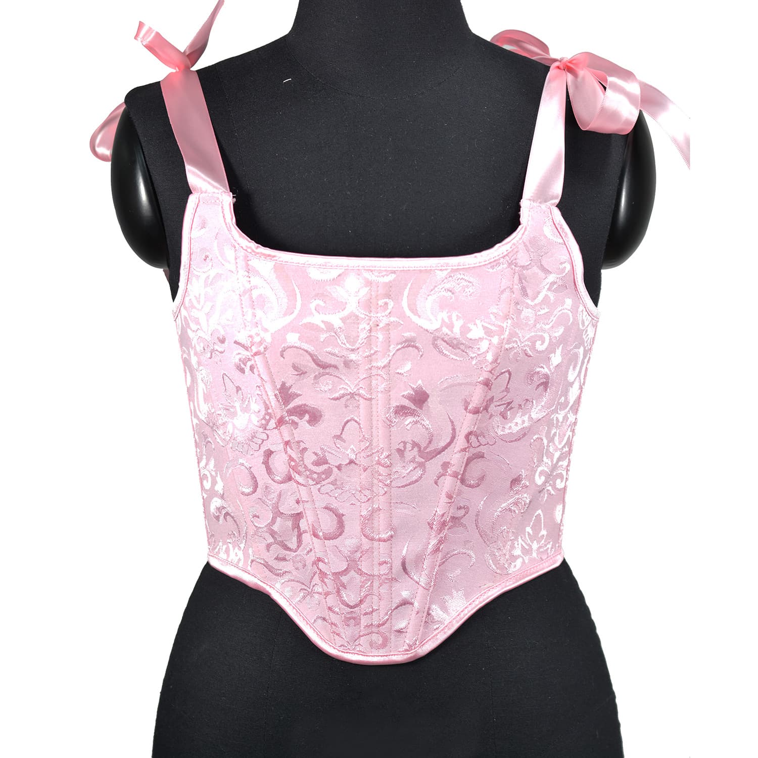 21298 Yuanbao jacquard back strap bra retro stacked short vest fishbone bra