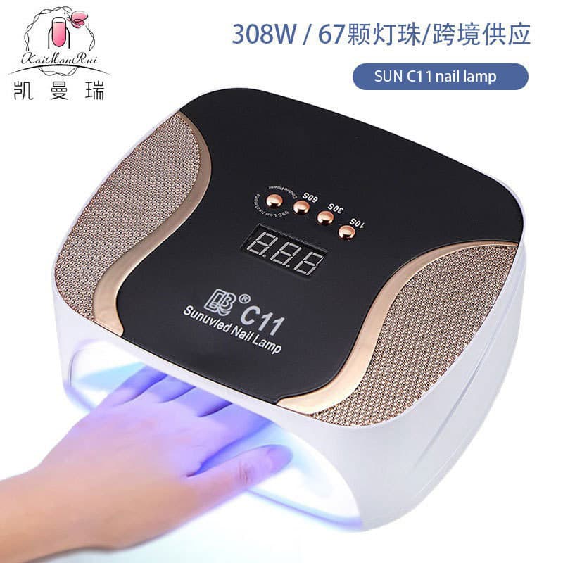 Diamond-encrusted Nail Lamp 308W High-Power Nail Baking Lamp UV Phototherapy Lamp Quick-Drying Nail Glue Nail Phototherapy Machine Cross-Border