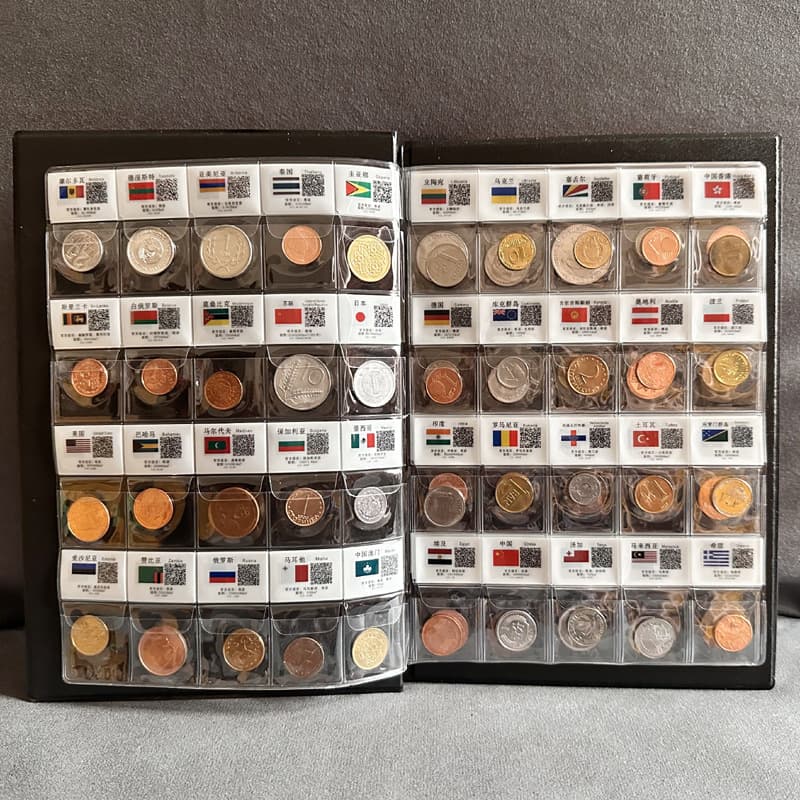 World 60 Countries Coin Album Foreign Coin Collection Book Genuine Banknotes and Coins