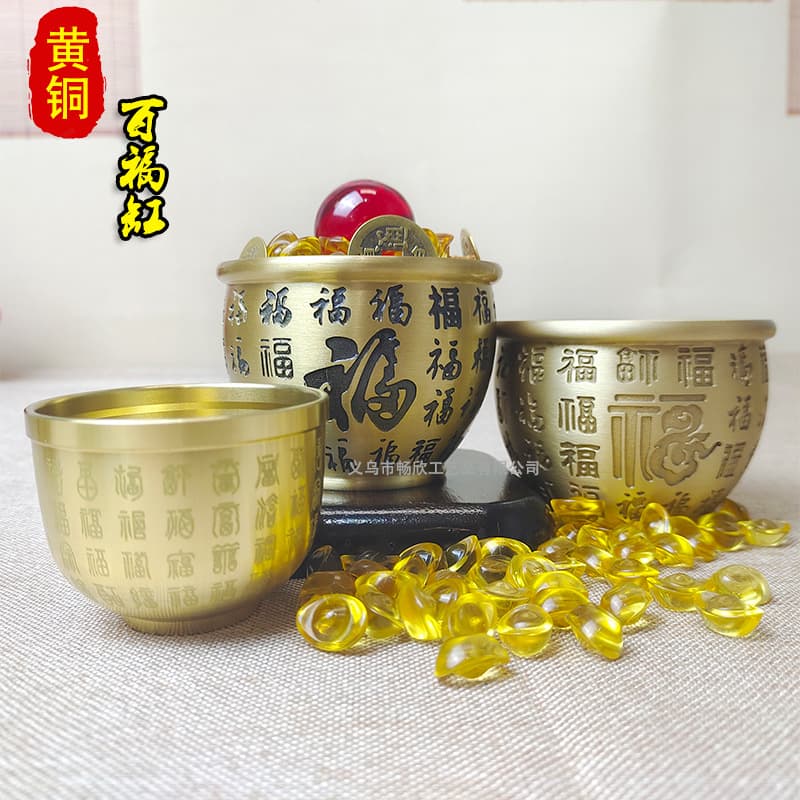 Pure brass small size Baffu cup rice cylinder Copper Cup laser engraved copper cup pure copper decoration factory direct