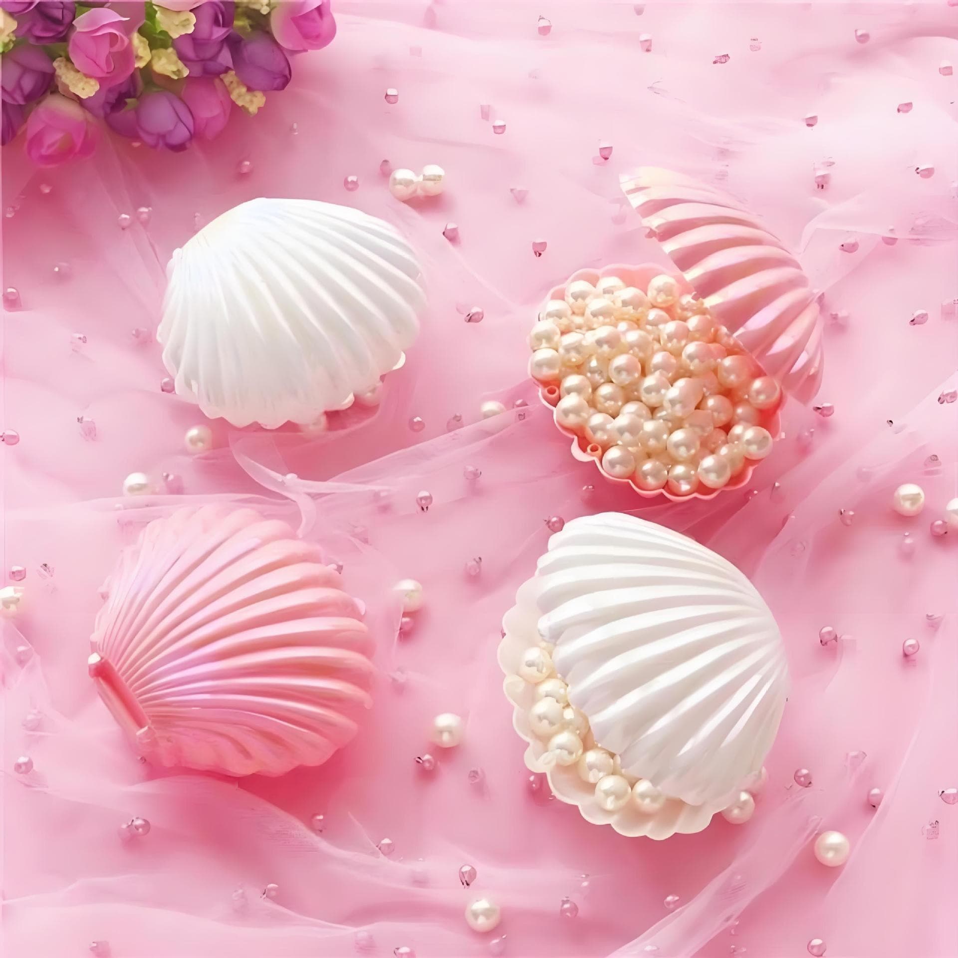 Plastic shell creative wedding candy box small pearlescent shell candy box storage box cake decoration box pearl shell