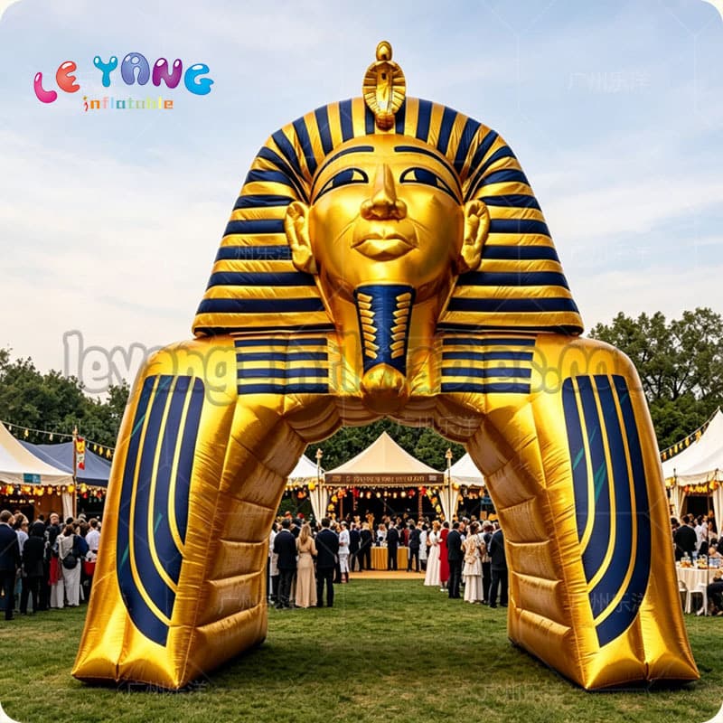 Custom Large Inflatable Soft Sculpture Inflatable Egyptian Pyramid Model Inflatable Simulation Pharaoh Sphinx Landscape