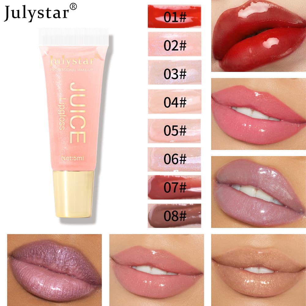 Cross-border Water Gloss Plump Lip Gloss Tube Non-stick Lip Gloss Lip Glaze Moisturizing Hydrating Transparent Lip Gloss Wholesale Export