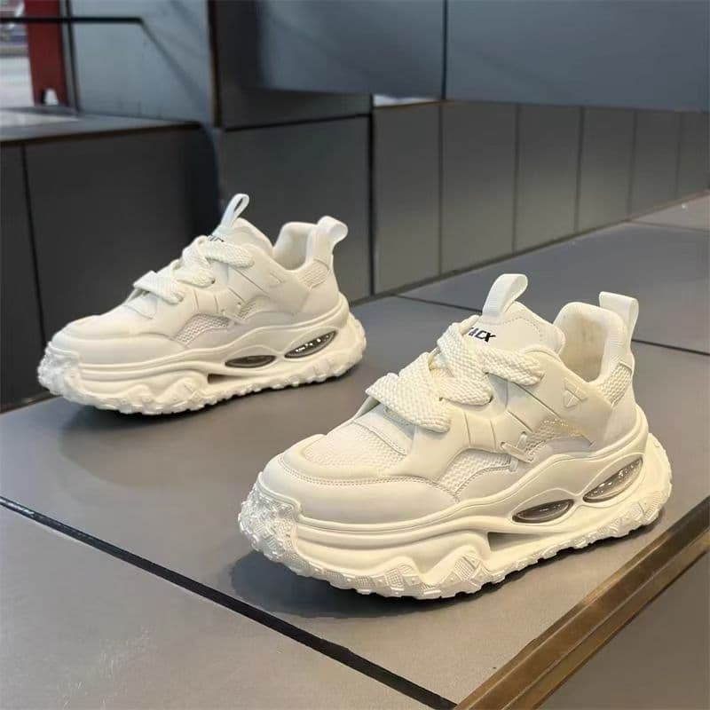 Trending Men's Winter Breathable Mesh Casual Dad Sneakers with Hidden Height Increase, Shock-Absorbing Running Shoes for Teens