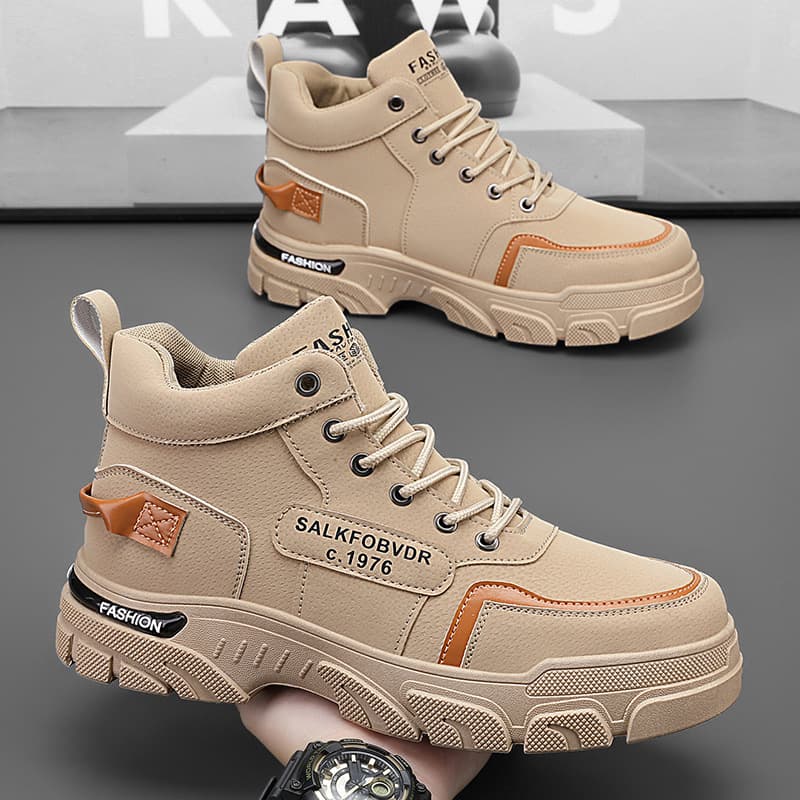 Men's Shoes 2025 New Autumn Labor Protection Construction Site Work Waterproof Non-Slip Wear-Resistant Sports Casual Workwear Martin Trendy Shoes